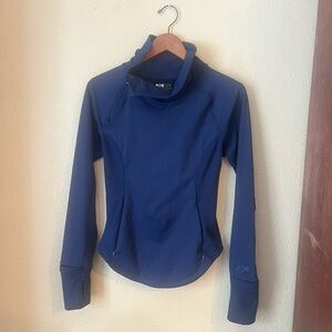 POPFLEX Chasing Pavements Mock Neck Pullover, Night Sky, Athletic Run Jacket—M